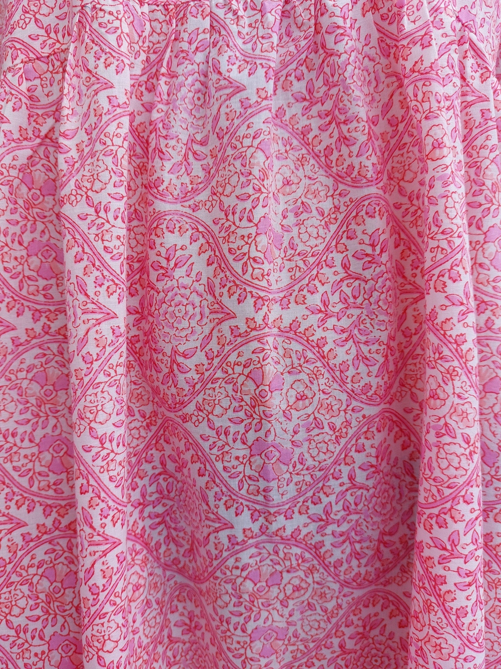 midi dress in cotton pink pattern