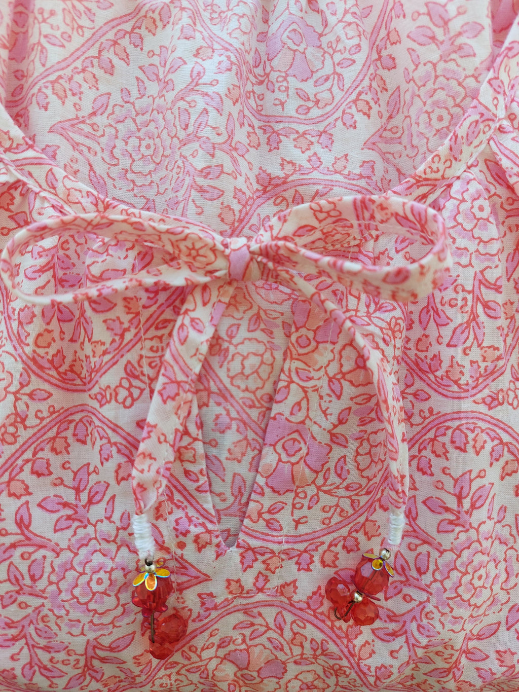 midi dress in cotton pink pattern
