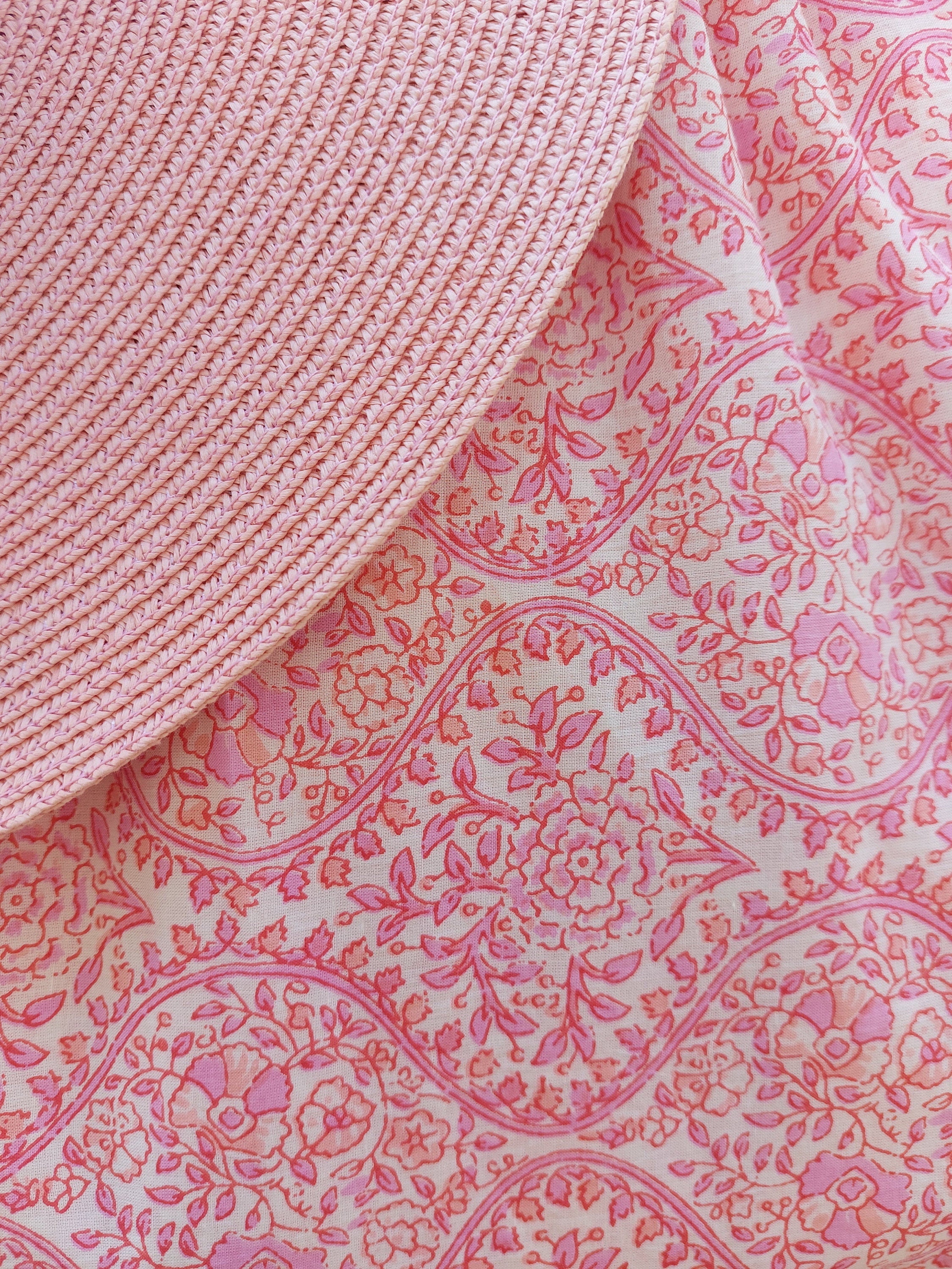 midi dress in cotton pink pattern