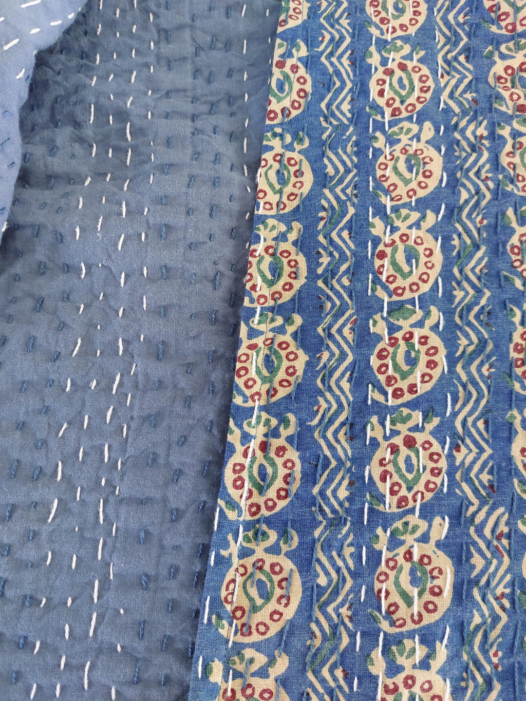 lightweight jacket in cotton not quilted,in the shades of blue and beige,paisley pattern,trumpet sleeves,mid-season outfit,hand embroidery