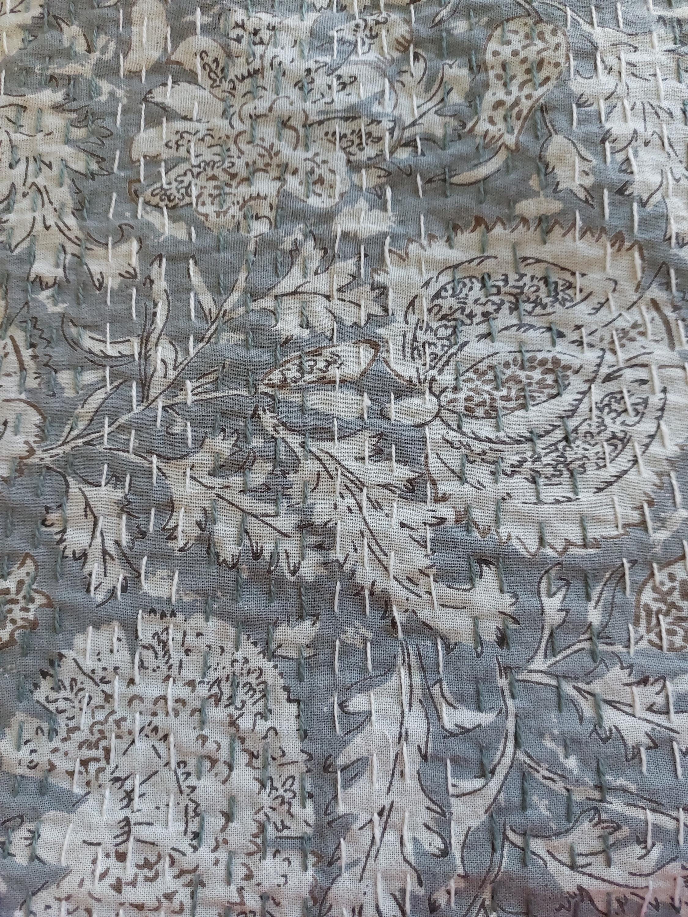 open jacket in cotton not quilted,kimono shape,mid-season cardigan,in the shades of greys,big flowers print,limited series,hand embroidery