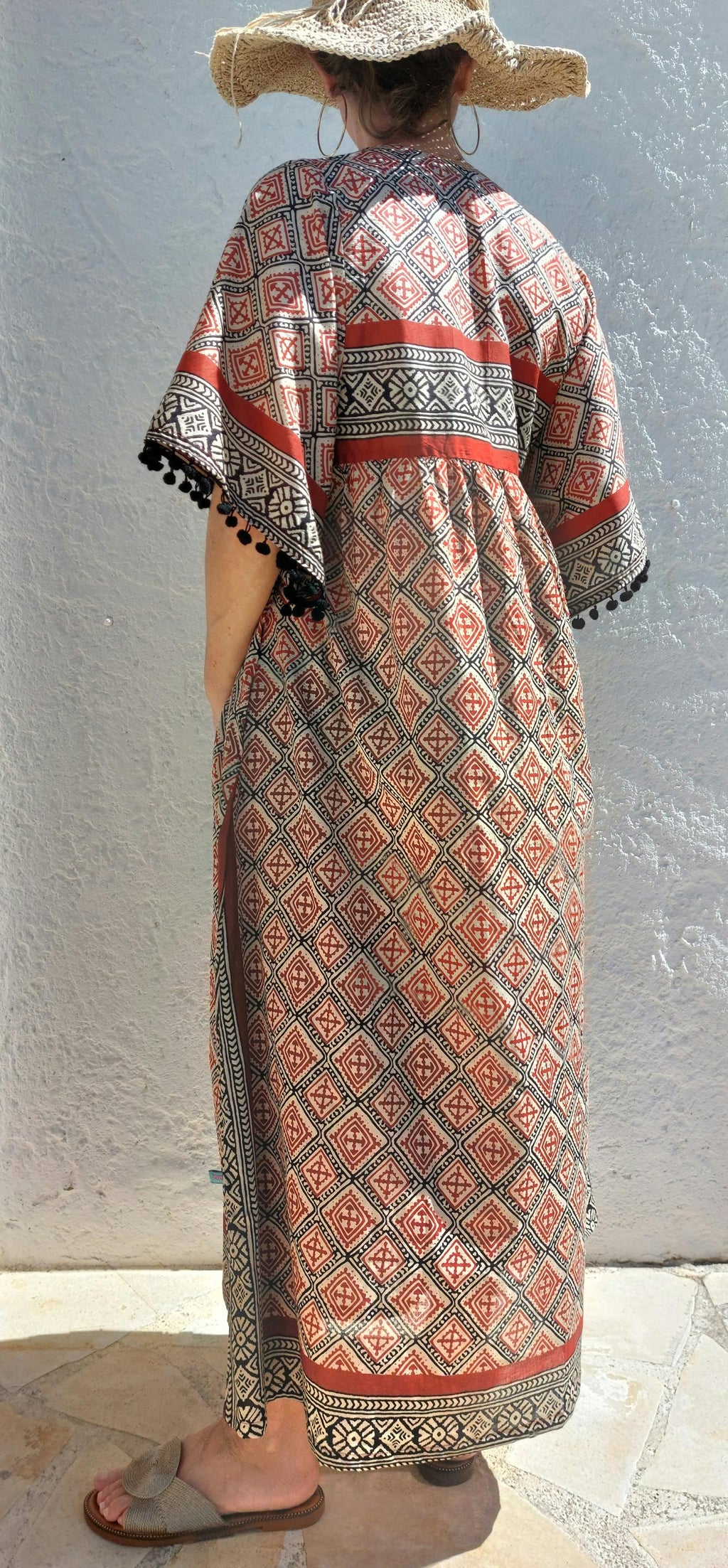 oversize dress,black diamonds pattern on soft cotton