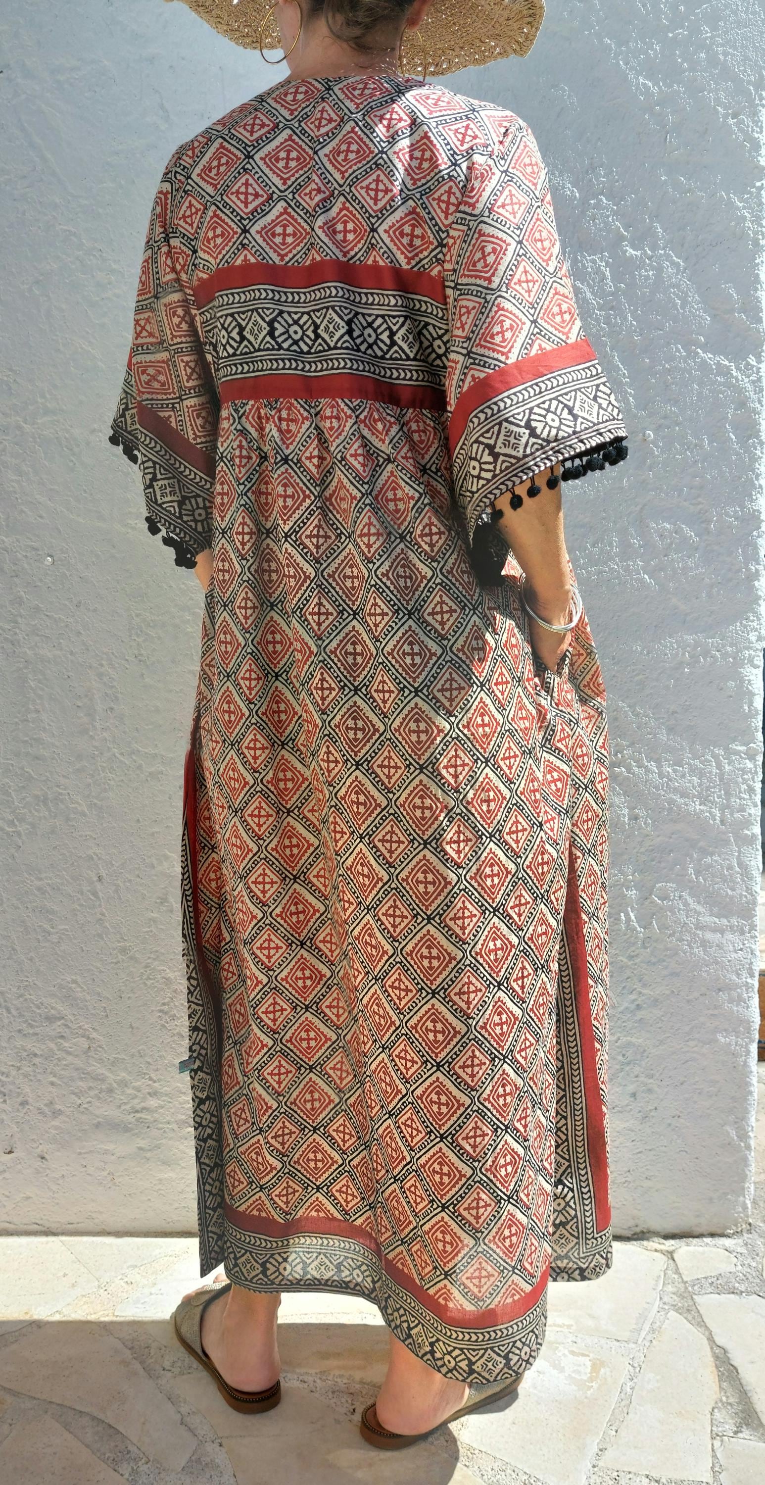oversize dress,black diamonds pattern on soft cotton