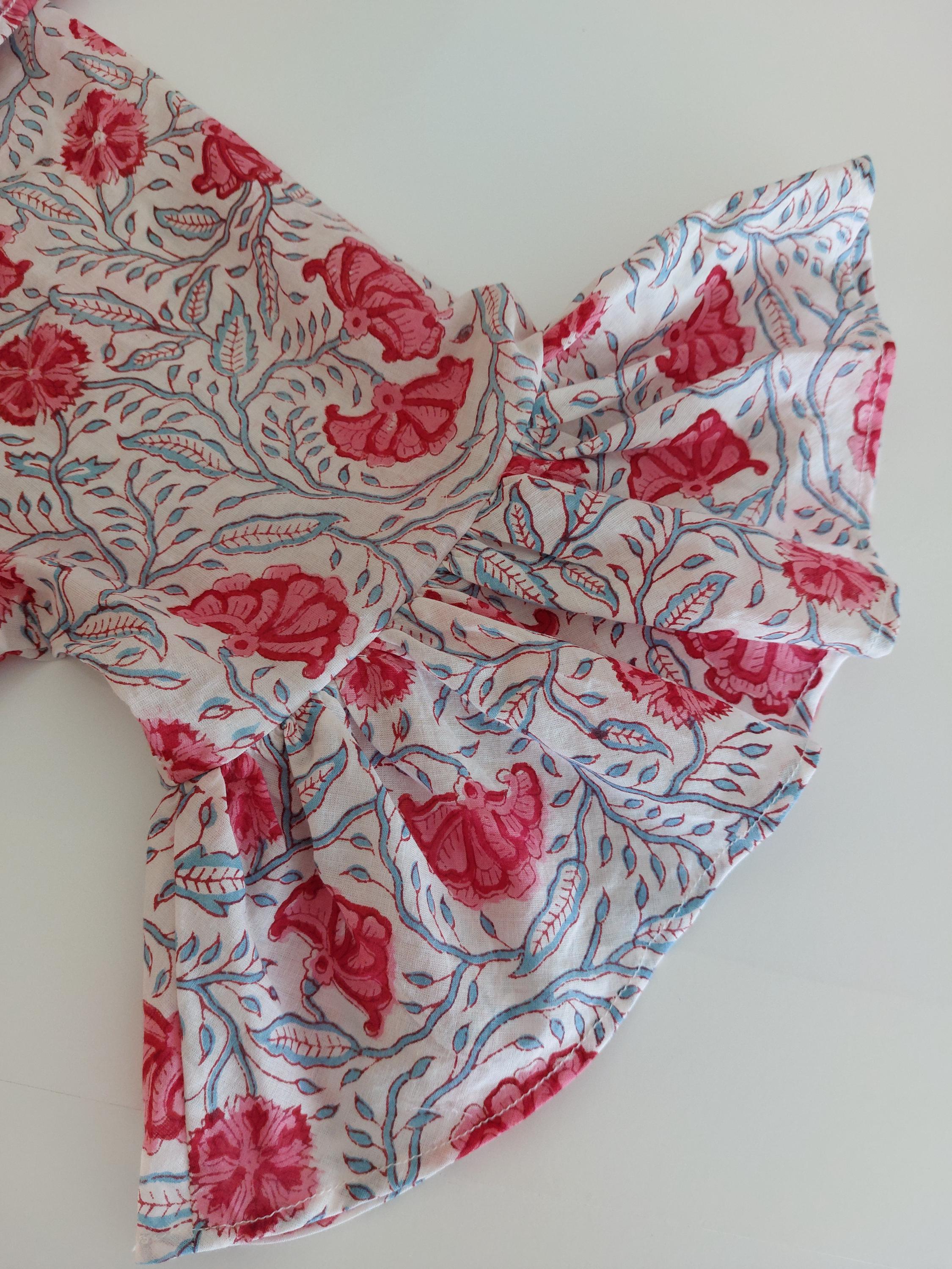 ruffles top in cotton,floral pattern