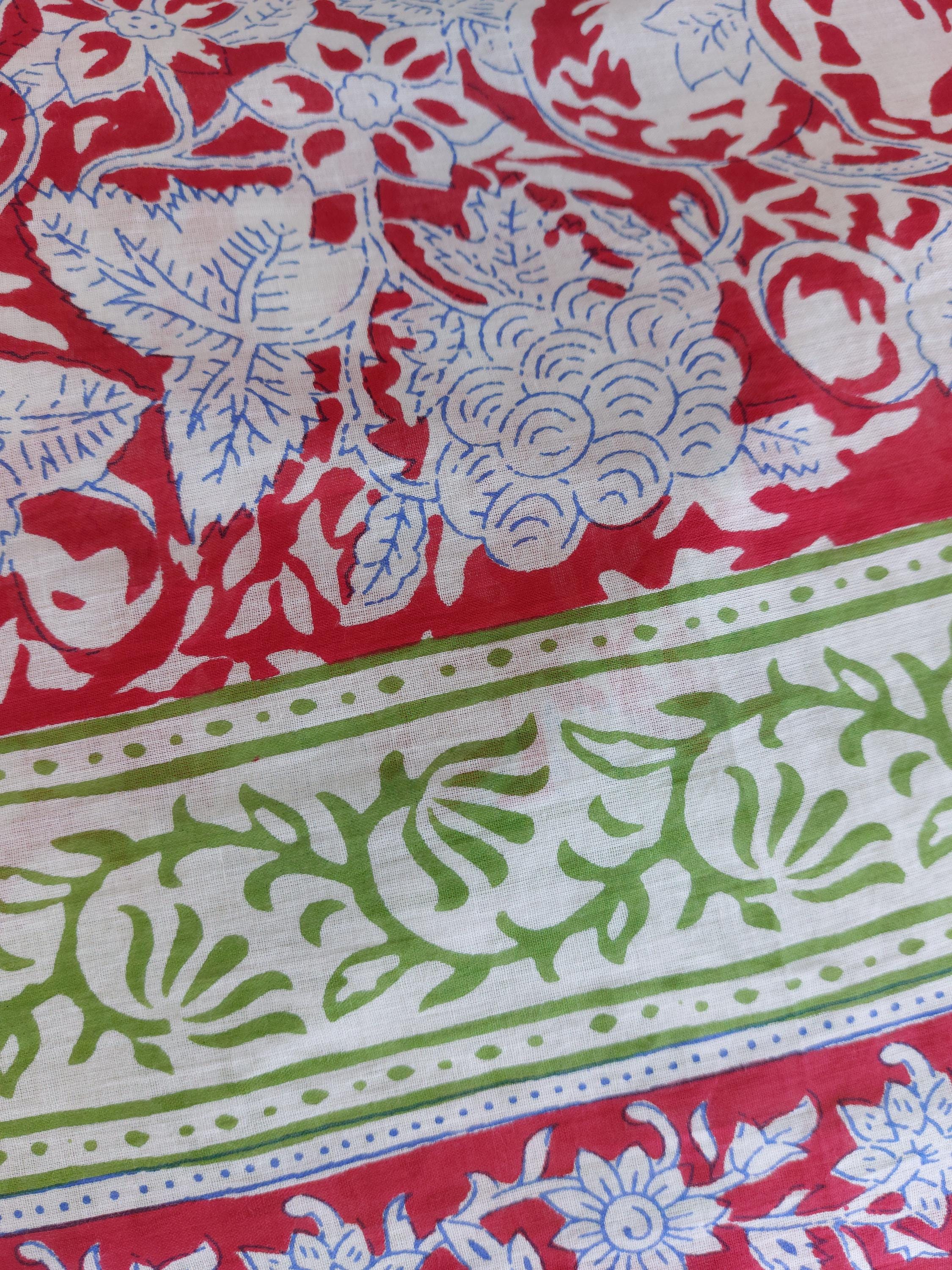 oversize tunic in soft cotton,red-green floral pattern