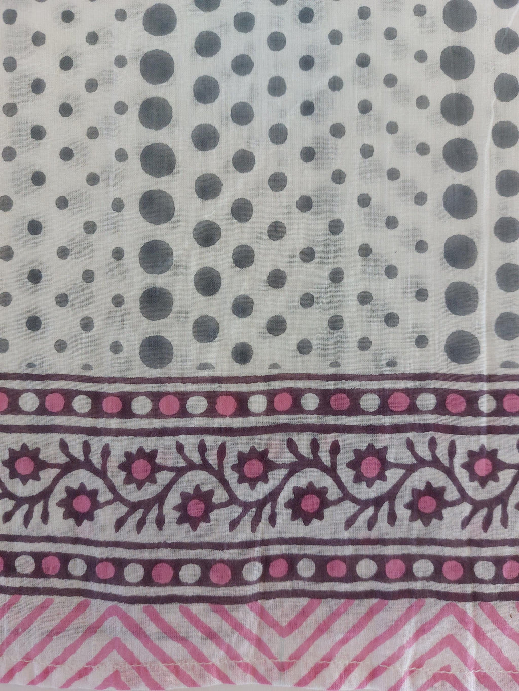 oversize tunic in soft cotton,white and grey dots pattern