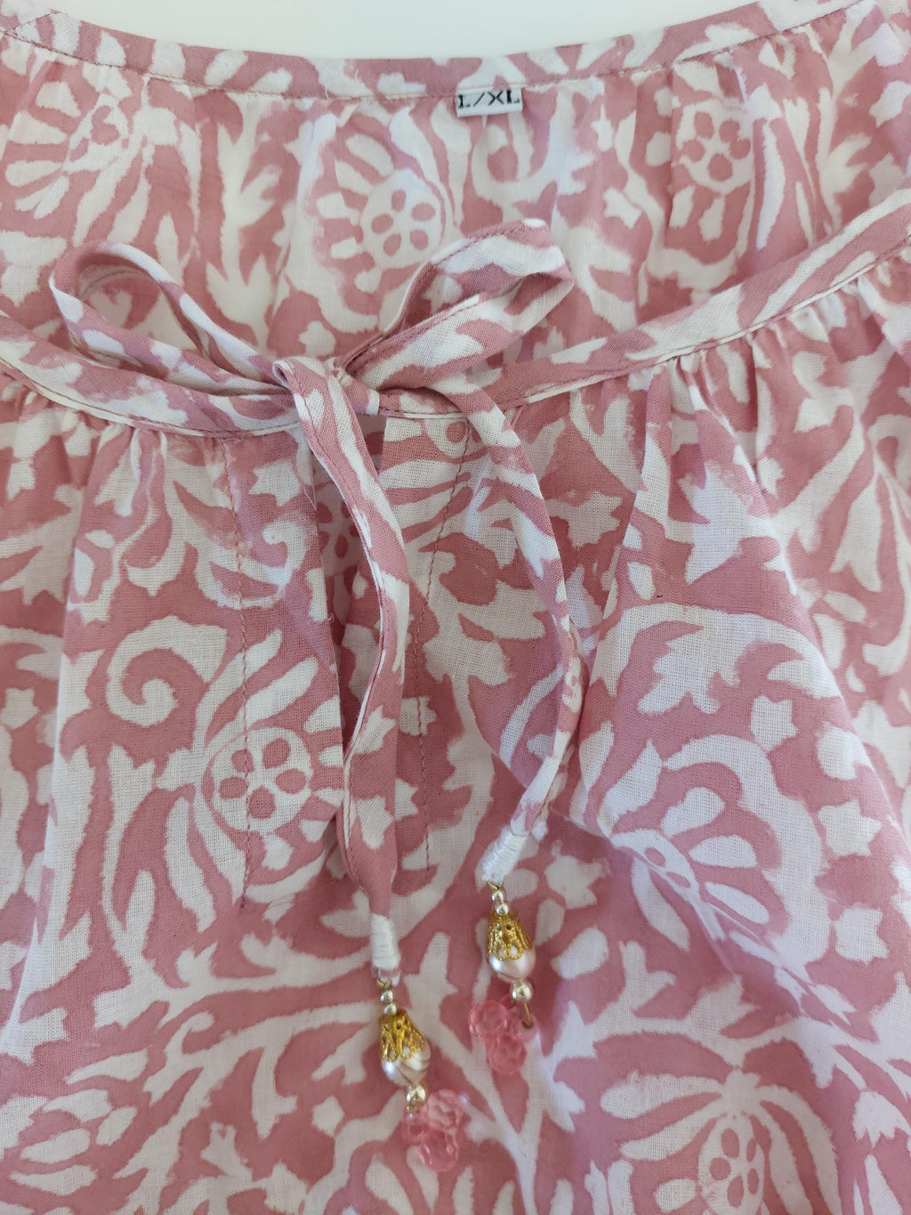 pink ruffled midi dress in cotton