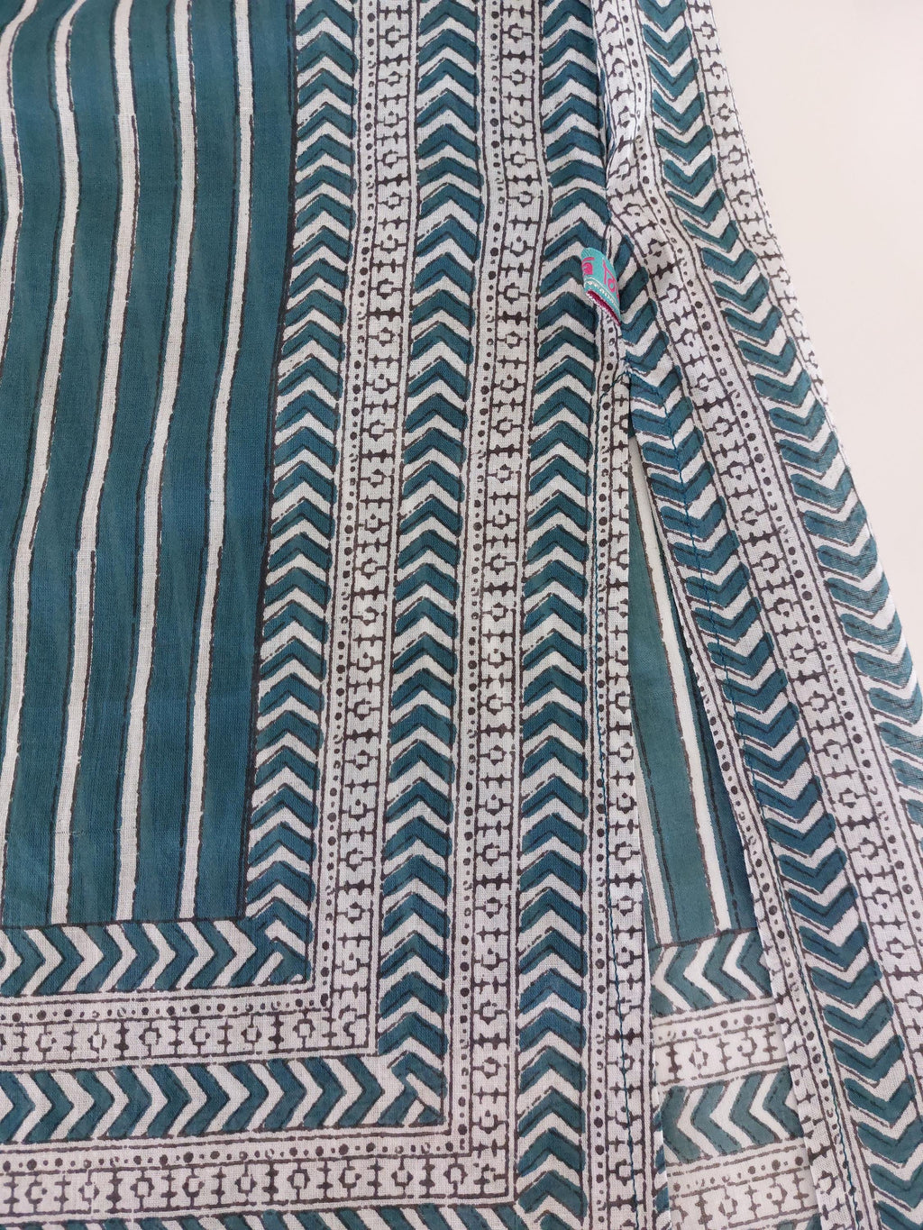 oversize tunic in soft cotton,peacock color stripes pattern
