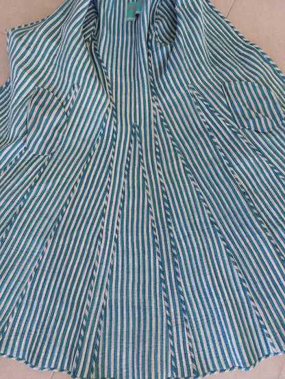 Quilted hydrangea coat with turquoise lining