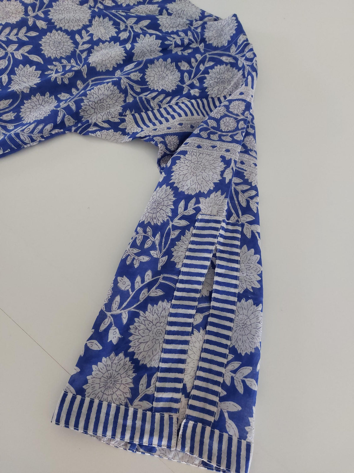 Long navy floral cotton kaftan