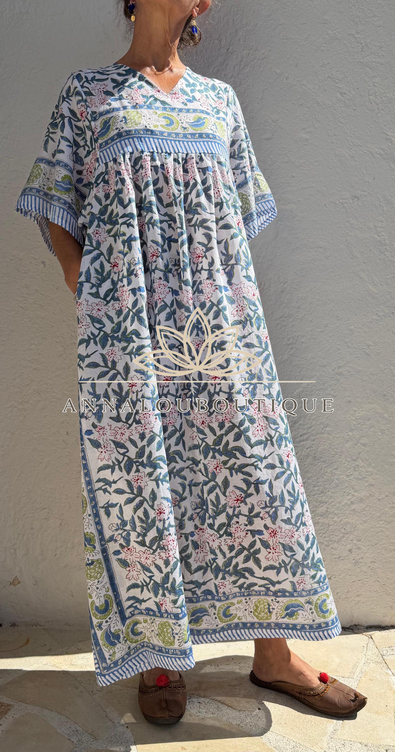Floral Oversized Cotton Maxi Dress, Multicolor Flower Print Boho Dress, Soft Cotton Summer Outfit, Flowy Women's Dress