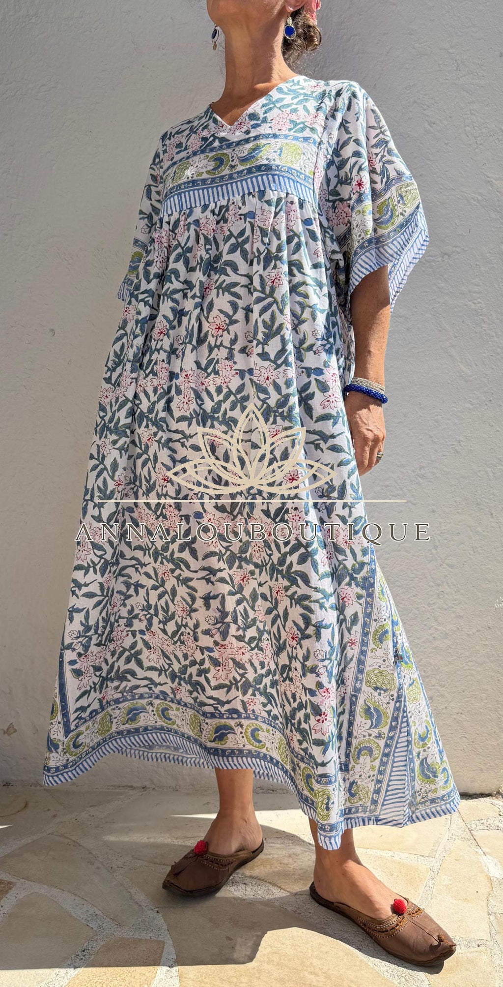 Floral Oversized Cotton Maxi Dress, Multicolor Flower Print Boho Dress, Soft Cotton Summer Outfit, Flowy Women's Dress