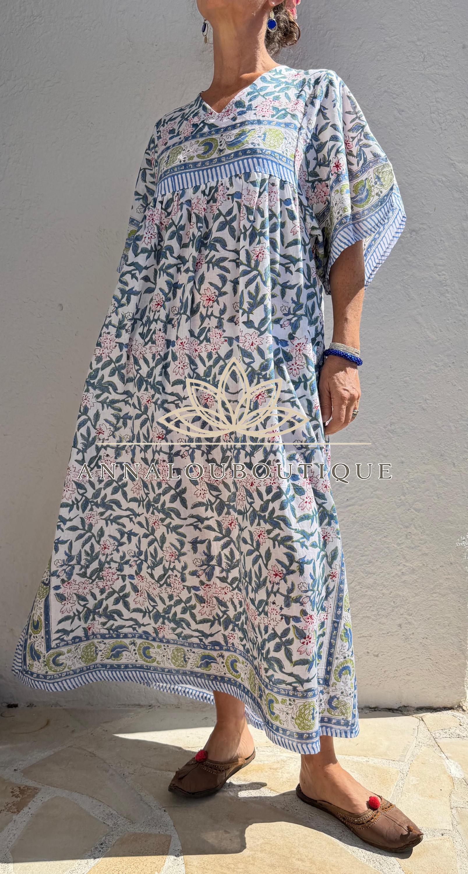 Floral Oversized Cotton Maxi Dress, Multicolor Flower Print Boho Dress, Soft Cotton Summer Outfit, Flowy Women's Dress