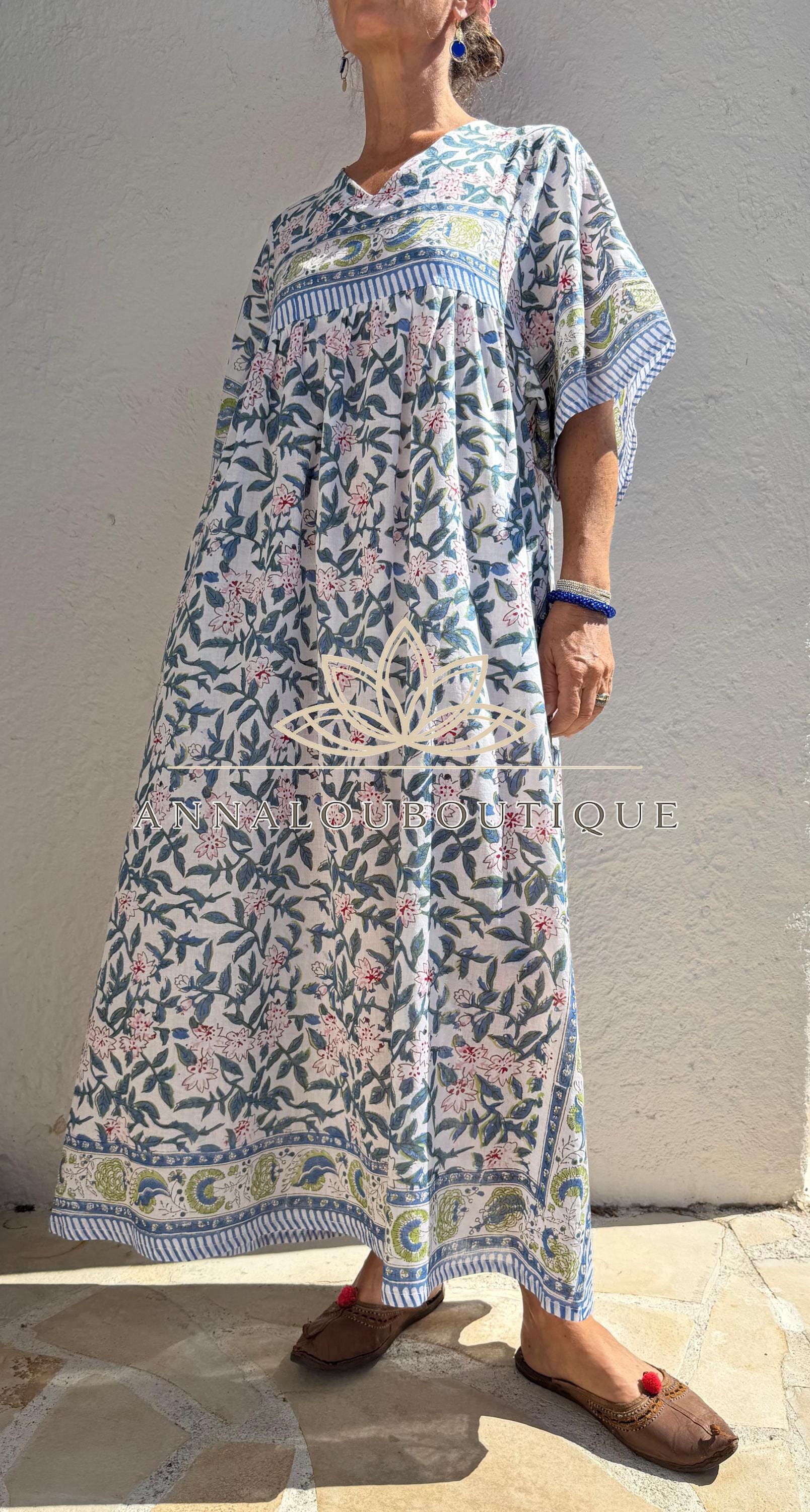 Floral Oversized Cotton Maxi Dress, Multicolor Flower Print Boho Dress, Soft Cotton Summer Outfit, Flowy Women's Dress
