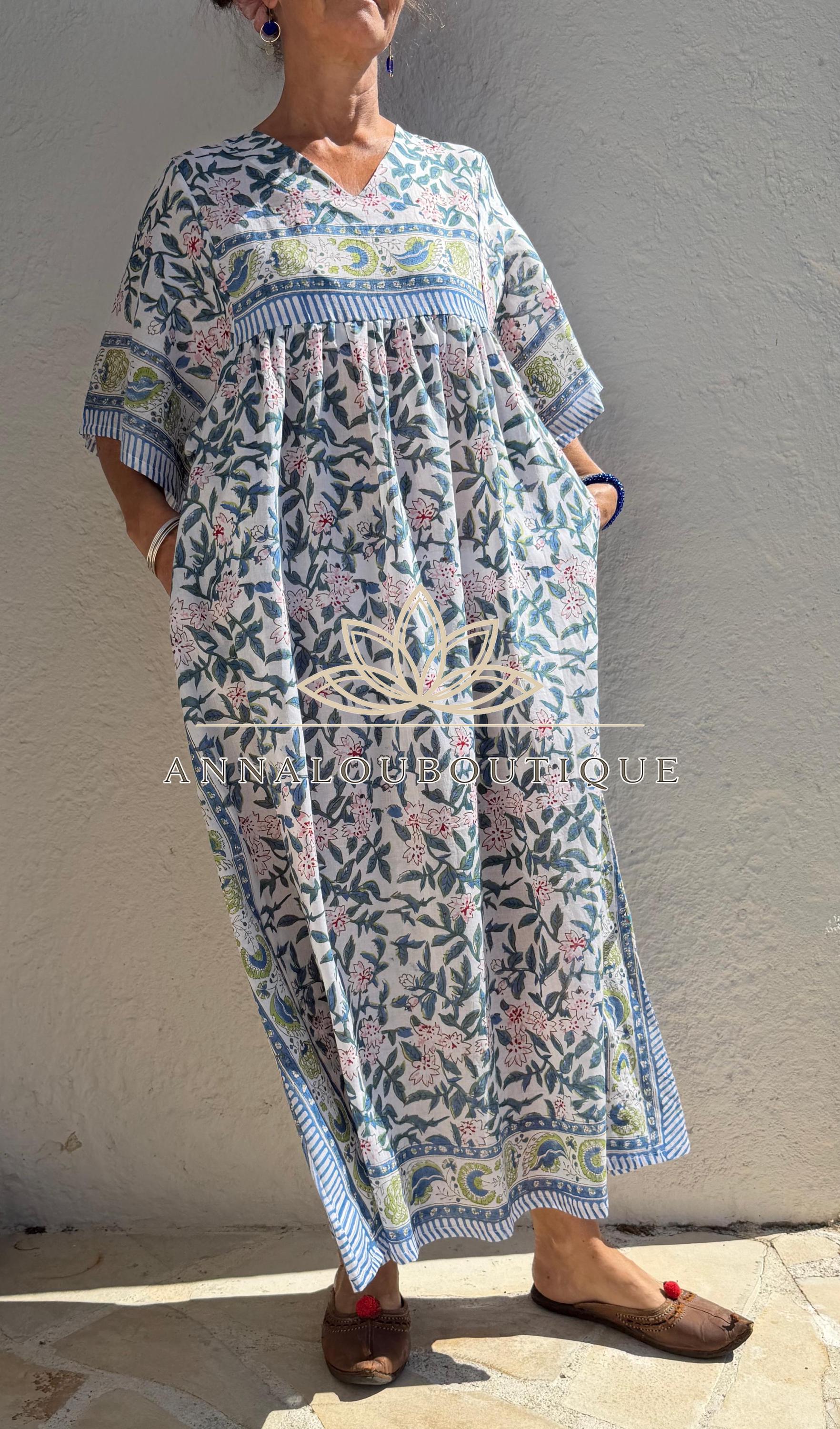 Floral Oversized Cotton Maxi Dress, Multicolor Flower Print Boho Dress, Soft Cotton Summer Outfit, Flowy Women's Dress