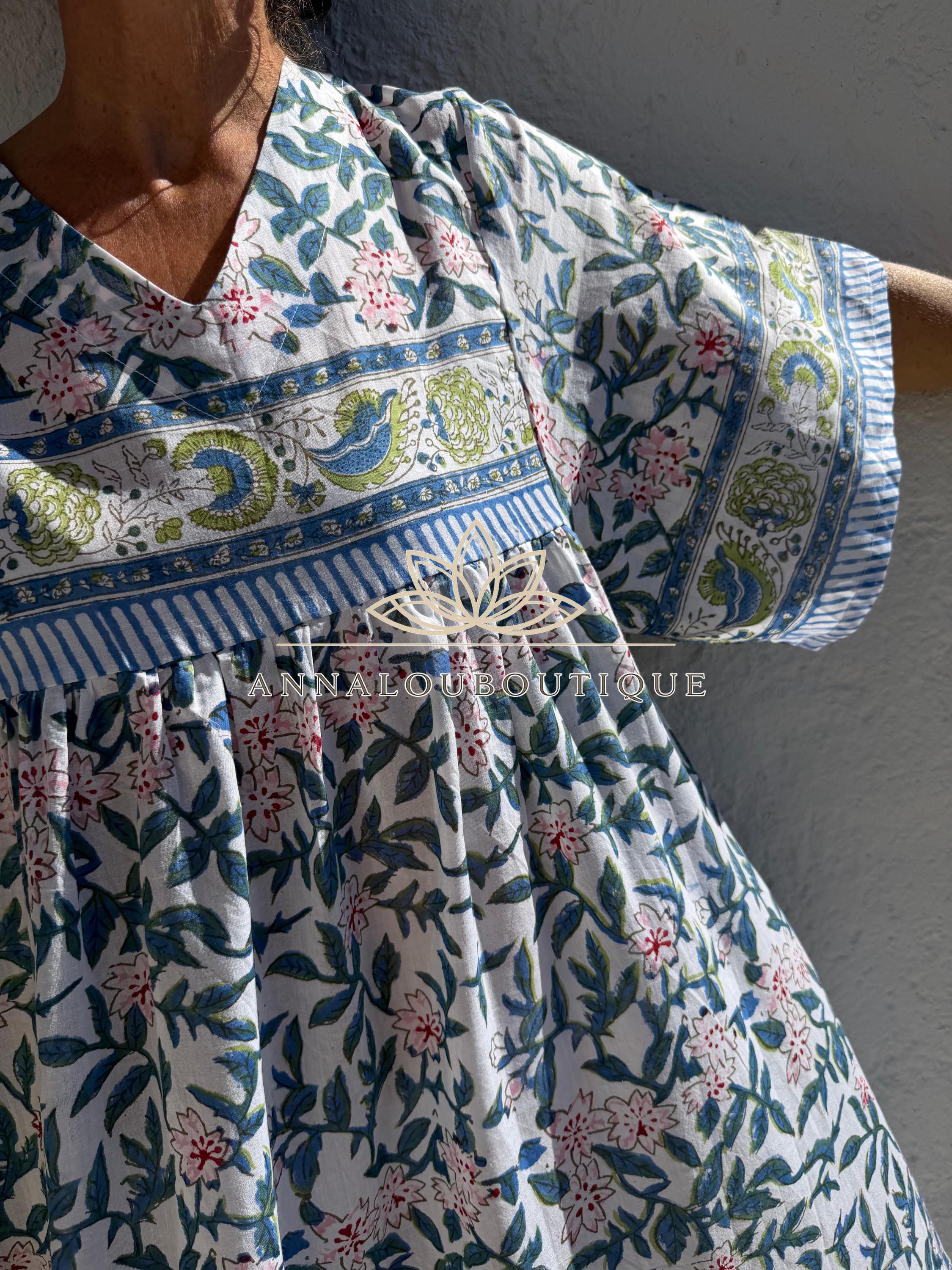 Floral Oversized Cotton Maxi Dress, Multicolor Flower Print Boho Dress, Soft Cotton Summer Outfit, Flowy Women's Dress
