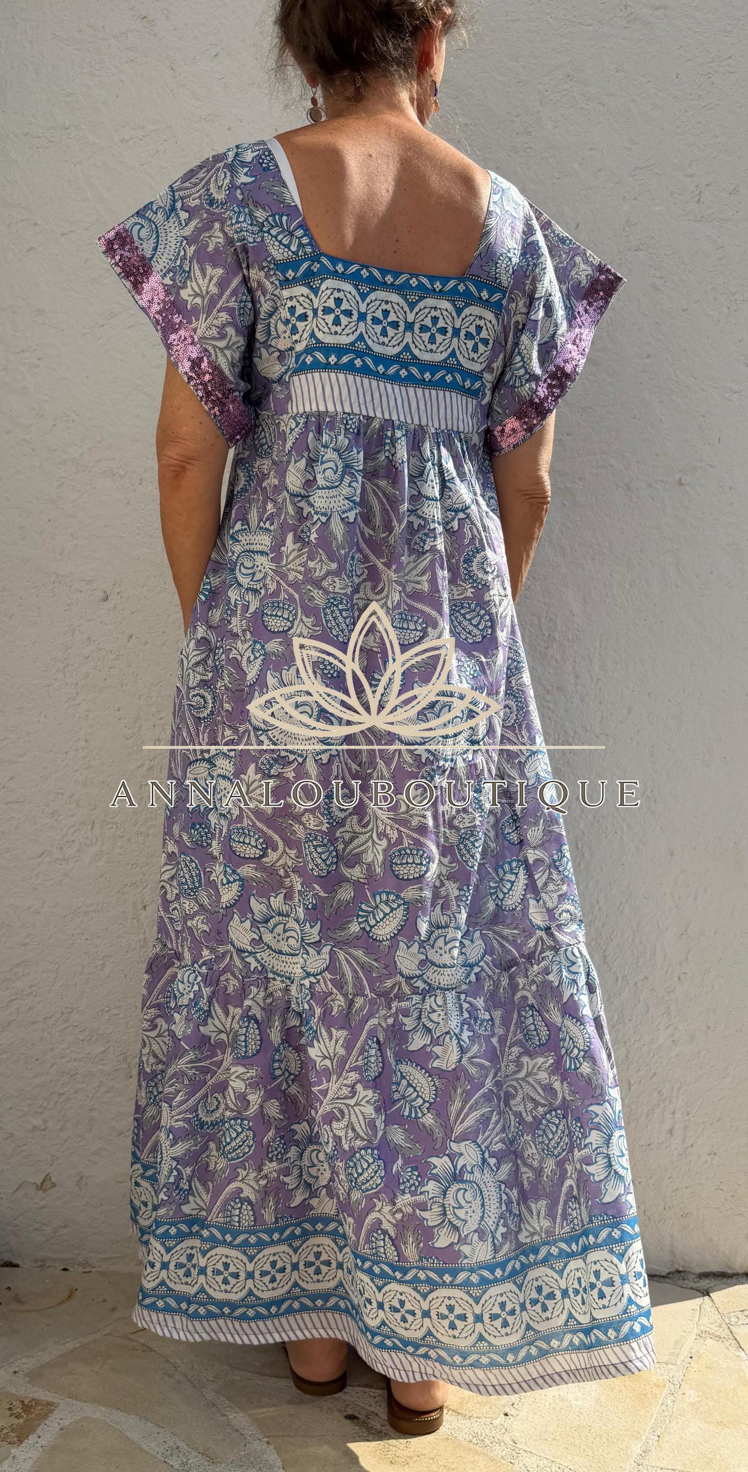 Flowy Soft Cotton Maxi Dress – Mauve Floral Dress, Boho Chic Summer Outfit, Resort Wear for Women, Handmade Fashion, Limited Edition