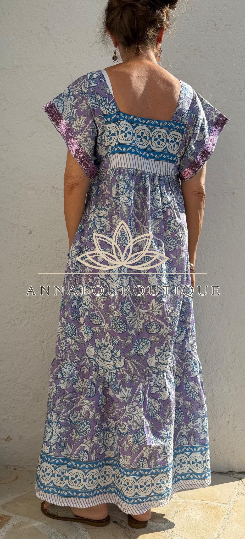 Flowy Soft Cotton Maxi Dress – Mauve Floral Dress, Boho Chic Summer Outfit, Resort Wear for Women, Handmade Fashion, Limited Edition