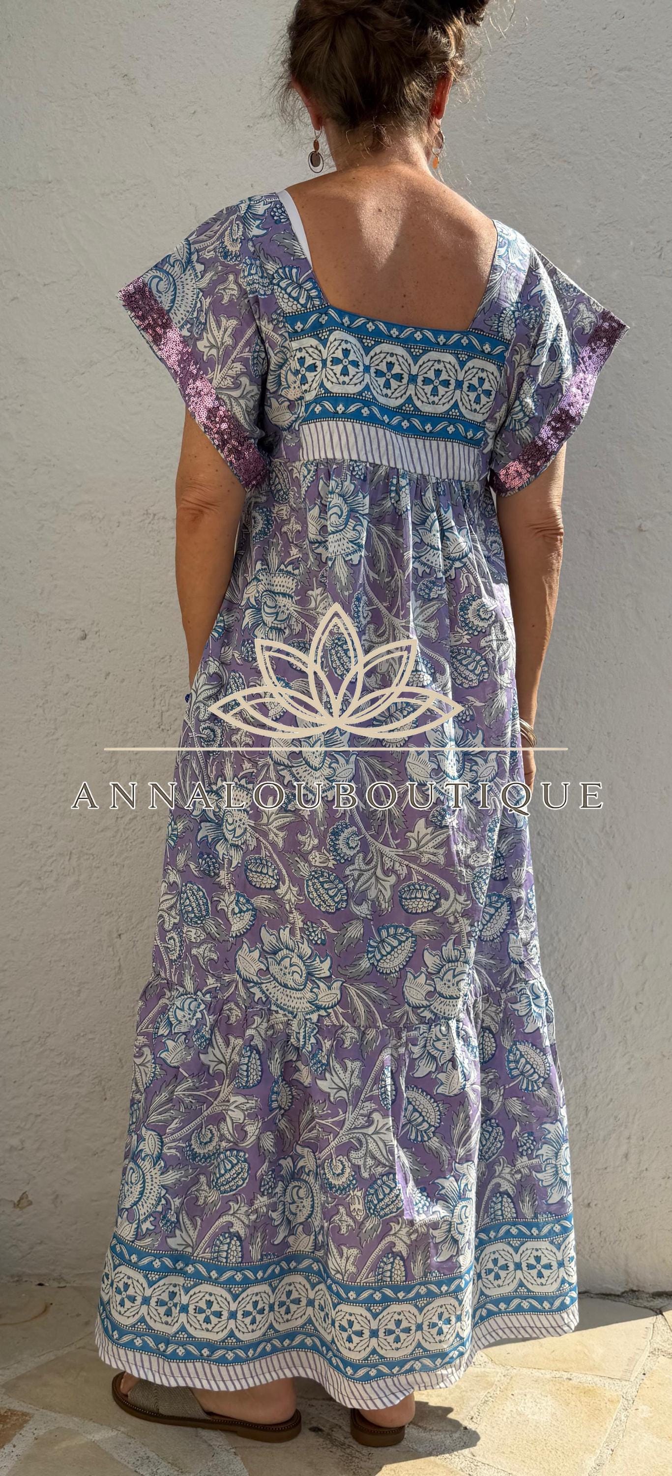 Flowy Soft Cotton Maxi Dress – Mauve Floral Dress, Boho Chic Summer Outfit, Resort Wear for Women, Handmade Fashion, Limited Edition