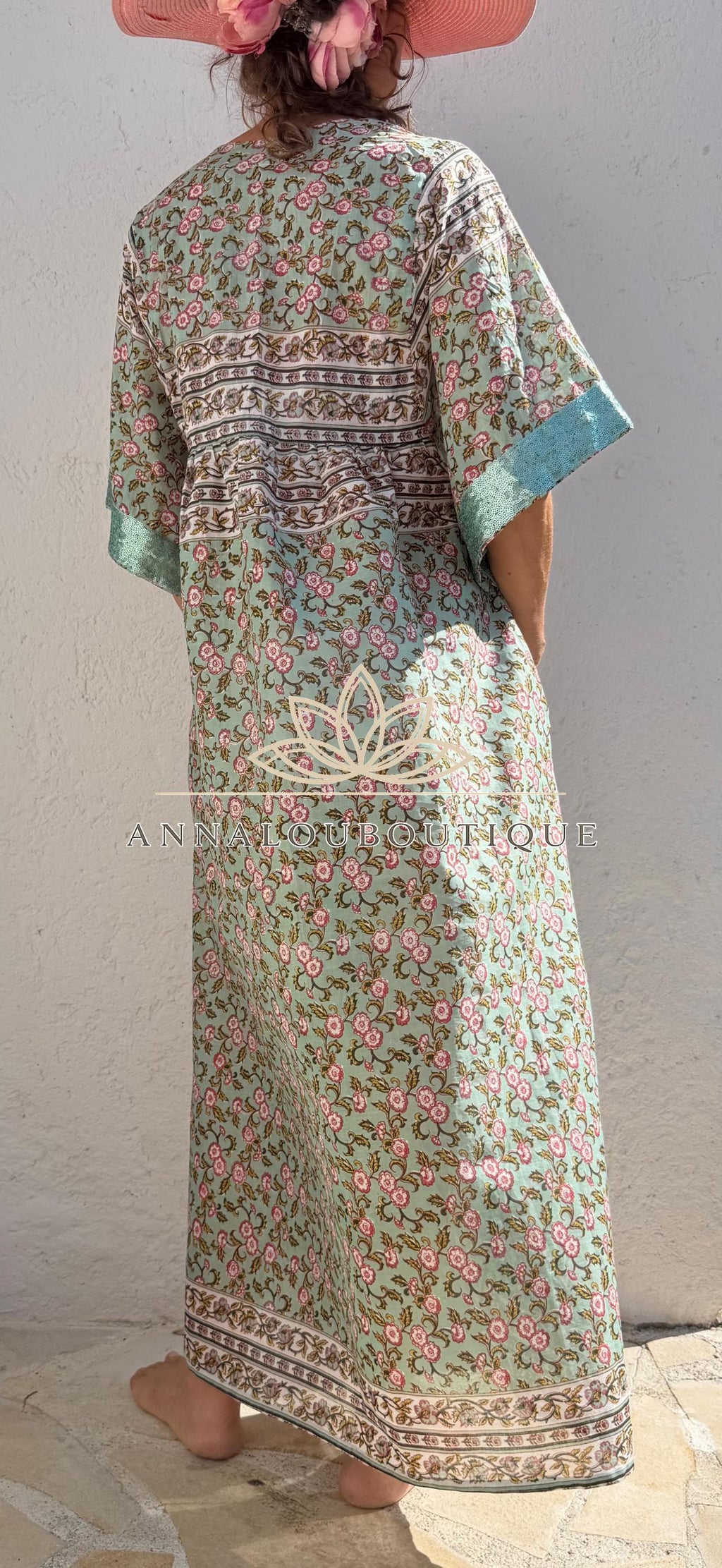 Water Green Floral Maxi Dress, Oversized Soft Cotton Summer Dress, Bohemian Resort Wear, Flowy Casual Outfit, Lightweight Women’s Clothing